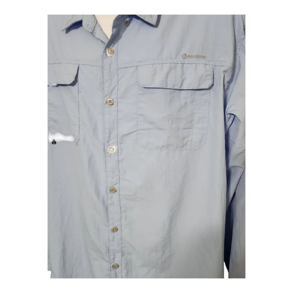 Naviskin‎ Men's XL Light Blue Button Fishing Hiking Outdoor Shirt - Picture 3 of 5